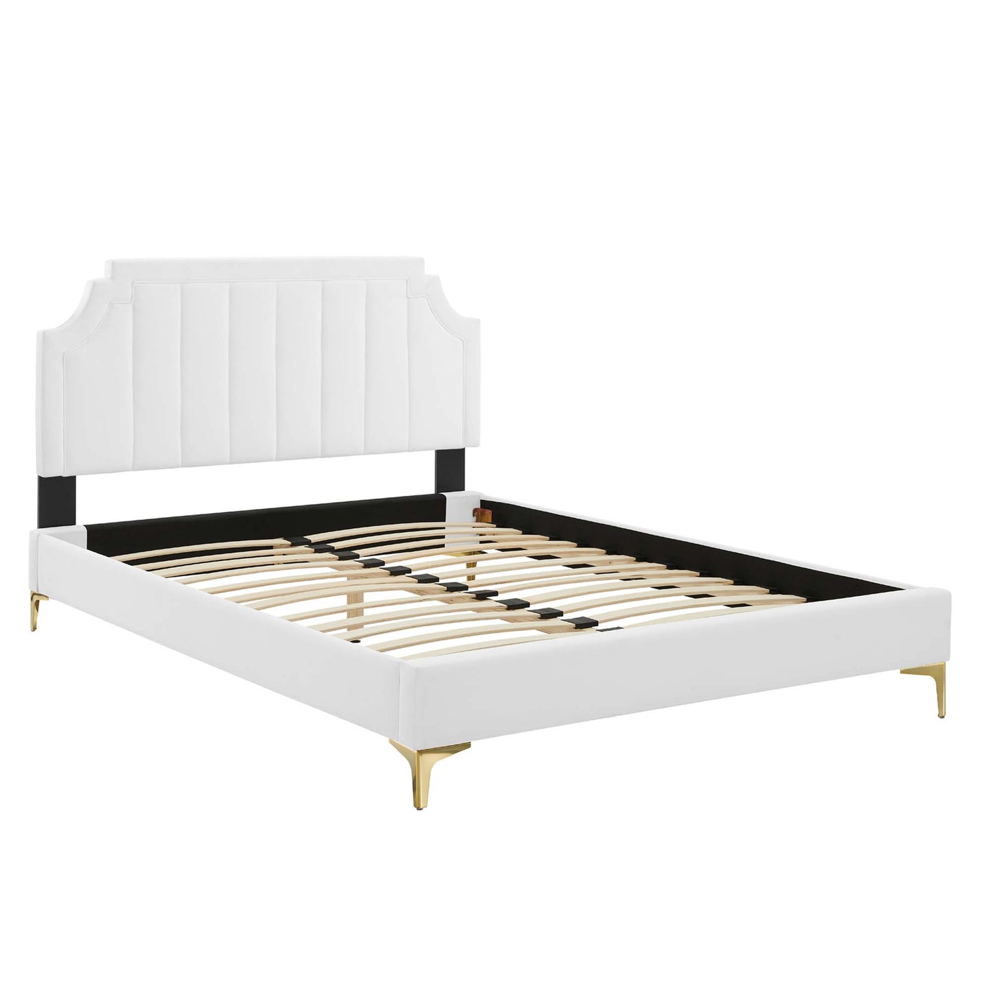 Modway - Sienna Performance Velvet King Platform Bed by Modway  Bedroom Beds White - MOD-6918-WHI
