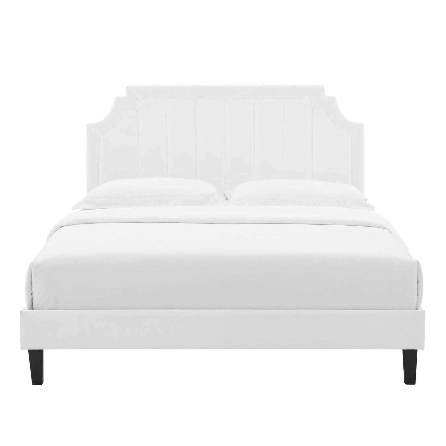 Modway - Sienna Performance Velvet King Platform Bed by Modway  Bedroom Beds White - MOD-6920-WHI