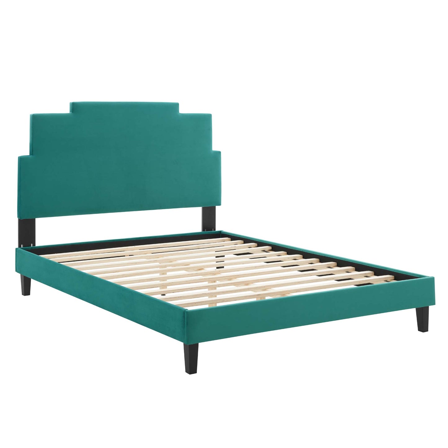 Modway Outlet Lindsey Performance Velvet Full Platform Bed by Modway  Bedroom Furniture Teal - MOD-6921-TEA