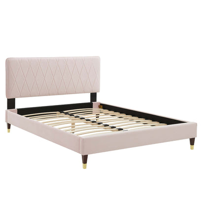 Modway Outlet Phillipa Performance Velvet King Platform Bed by Modway  Bedroom Furniture Pink - MOD-6929-PNK