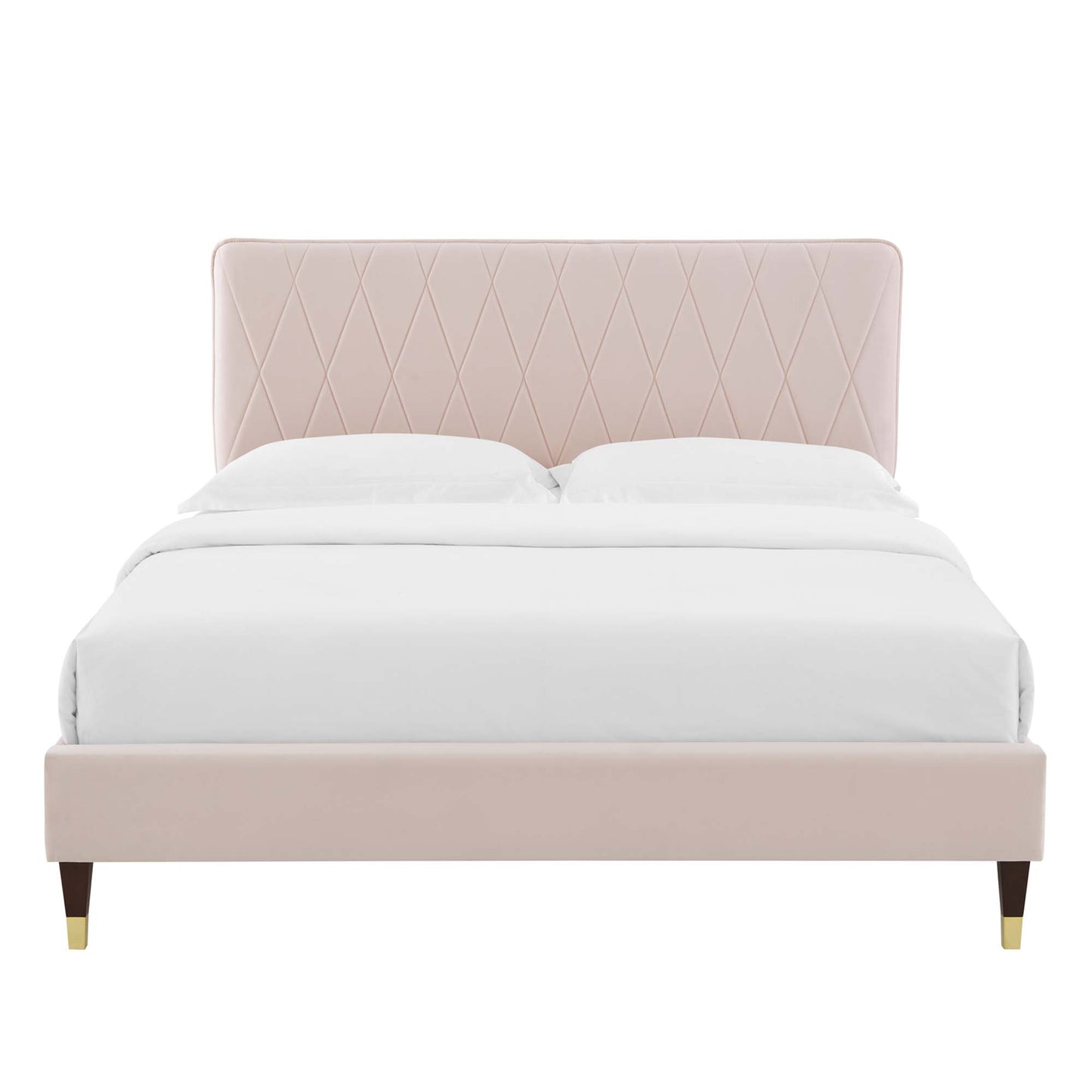 Modway Outlet Phillipa Performance Velvet King Platform Bed by Modway  Bedroom Furniture Pink - MOD-6929-PNK