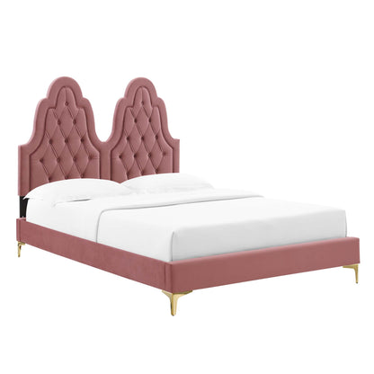 Modway Outlet Alexandria Tufted Performance Velvet Twin Platform Bed by Modway  Bedroom Furniture Dusty Rose - MOD-6931-DUS