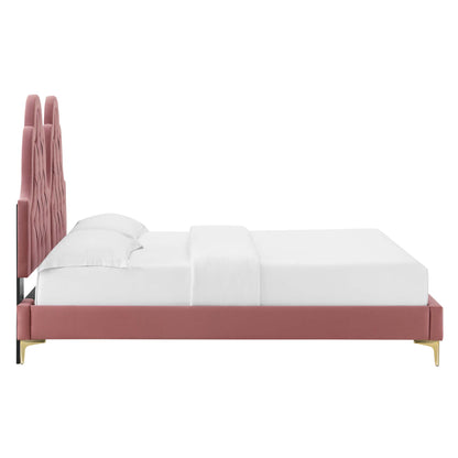 Modway Outlet Alexandria Tufted Performance Velvet Twin Platform Bed by Modway  Bedroom Furniture Dusty Rose - MOD-6931-DUS