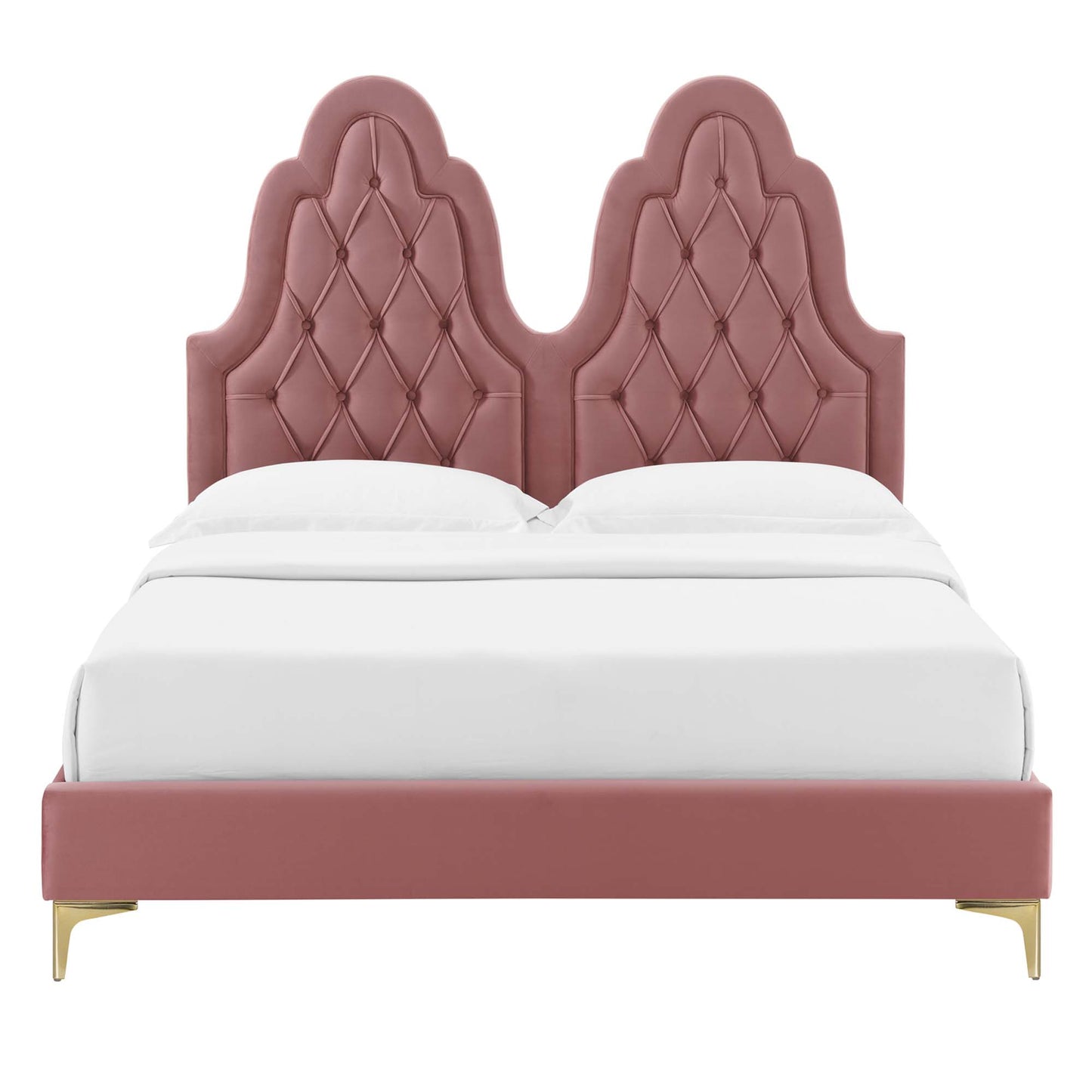 Modway Outlet Alexandria Tufted Performance Velvet Twin Platform Bed by Modway  Bedroom Furniture Dusty Rose - MOD-6931-DUS