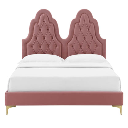 Modway Outlet Alexandria Tufted Performance Velvet Twin Platform Bed by Modway  Bedroom Furniture Dusty Rose - MOD-6931-DUS