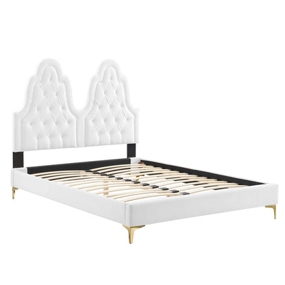 Modway Outlet Alexandria Tufted Performance Velvet Twin Platform Bed by Modway  Bedroom Furniture White - MOD-6931-WHI