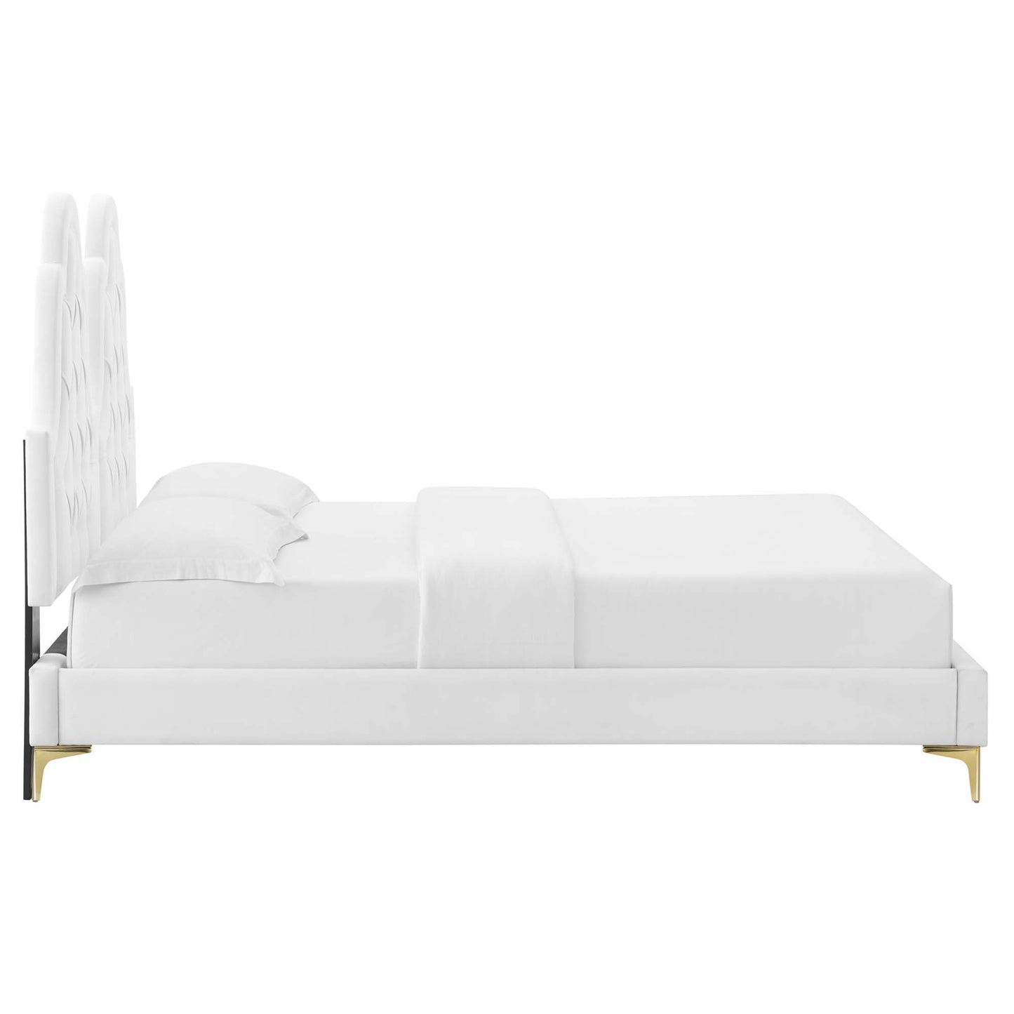 Modway Outlet Alexandria Tufted Performance Velvet Twin Platform Bed by Modway  Bedroom Furniture White - MOD-6931-WHI