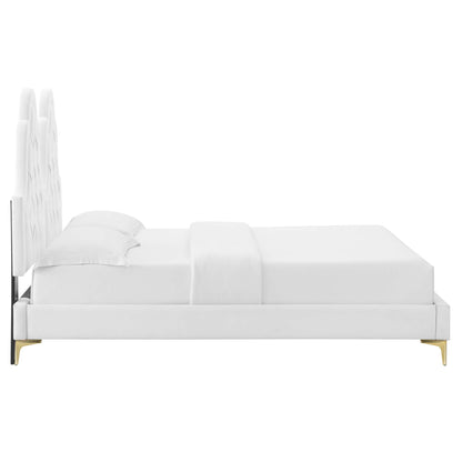 Modway Outlet Alexandria Tufted Performance Velvet Twin Platform Bed by Modway  Bedroom Furniture White - MOD-6931-WHI