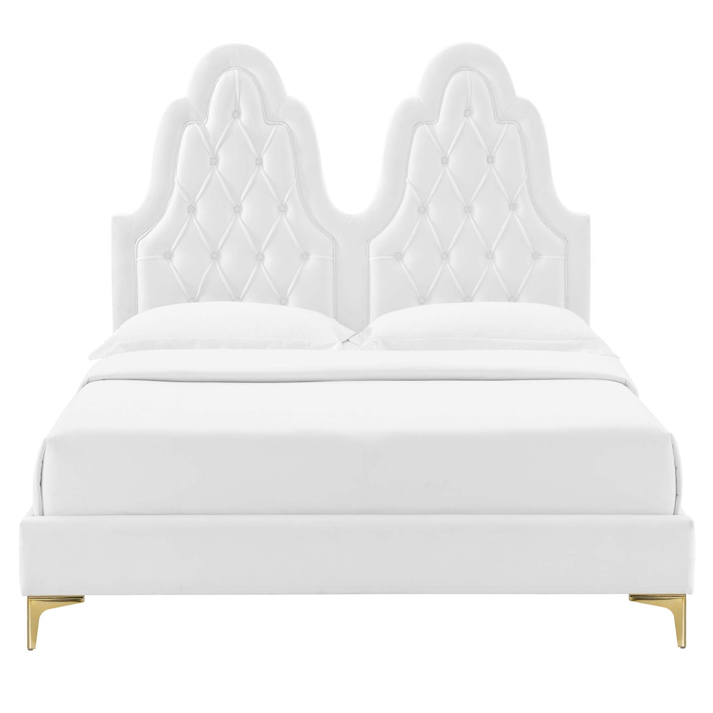 Modway Outlet Alexandria Tufted Performance Velvet Twin Platform Bed by Modway  Bedroom Furniture White - MOD-6931-WHI