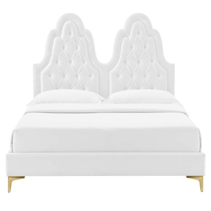 Modway Outlet Alexandria Tufted Performance Velvet Twin Platform Bed by Modway  Bedroom Furniture White - MOD-6931-WHI
