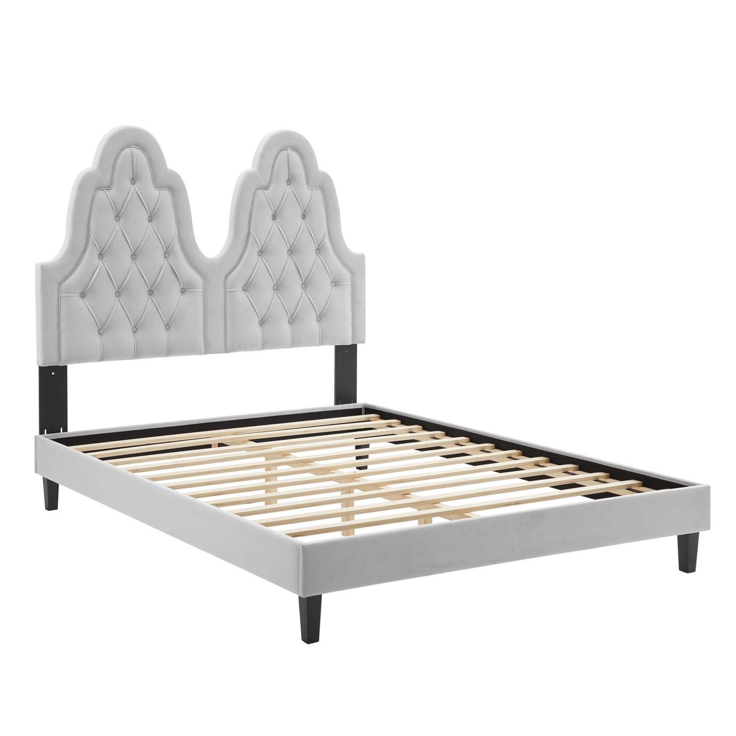 Modway Outlet Alexandria Tufted Performance Velvet Twin Platform Bed by Modway  Bedroom Furniture Light Gray - MOD-6933-LGR