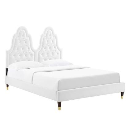 Modway Outlet Alexandria Tufted Performance Velvet King Platform Bed by Modway  Bedroom Furniture White - MOD-6938-WHI