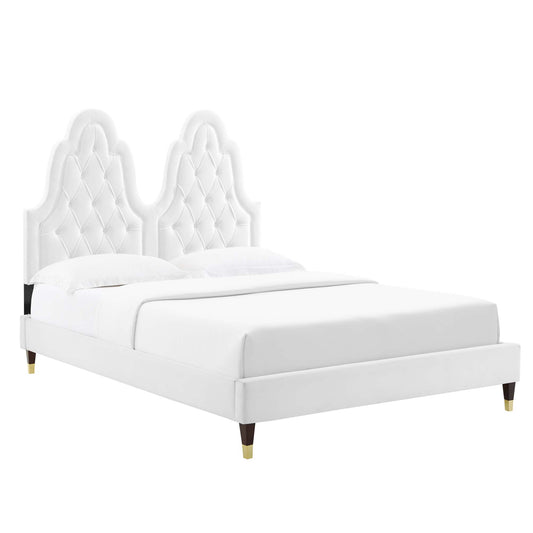 Modway Outlet Alexandria Tufted Performance Velvet King Platform Bed by Modway  Bedroom Furniture White - MOD-6938-WHI