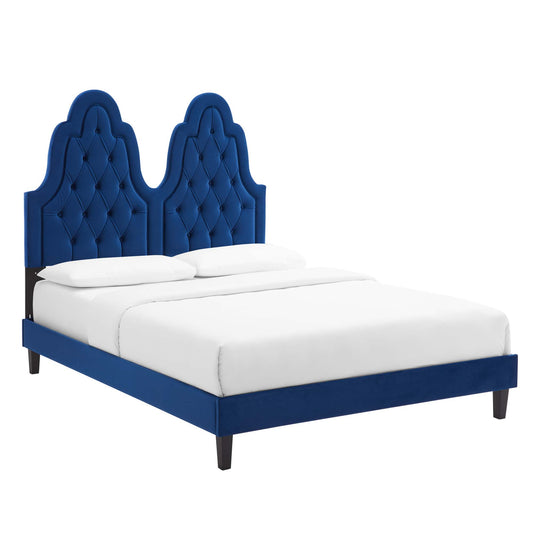 Modway Outlet Alexandria Tufted Performance Velvet King Platform Bed by Modway  Bedroom Furniture Navy - MOD-6939-NAV