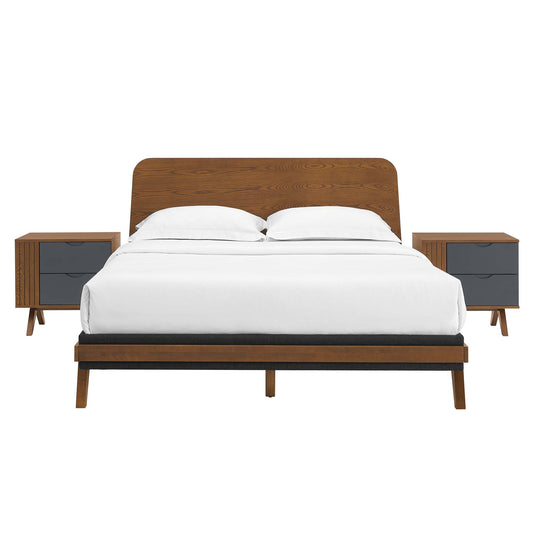 Modway Outlet Dylan 3 Piece Bedroom Set by Modway  Bedroom Furniture Walnut - MOD-6952-WAL