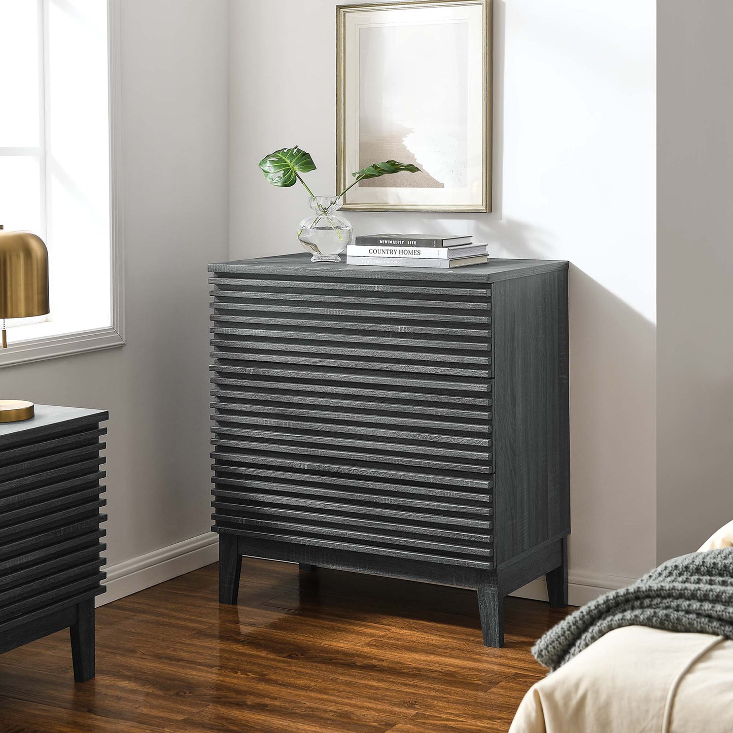 Modway Outlet Render 3-Drawer Bachelor's Chest by Modway  Bedroom Furniture Charcoal - MOD-6965-CHA