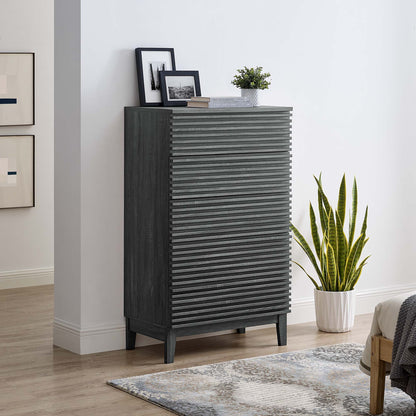 Modway Outlet Render 5-Drawer Dresser Chest by Modway  Bedroom Furniture Charcoal - MOD-6967-CHA