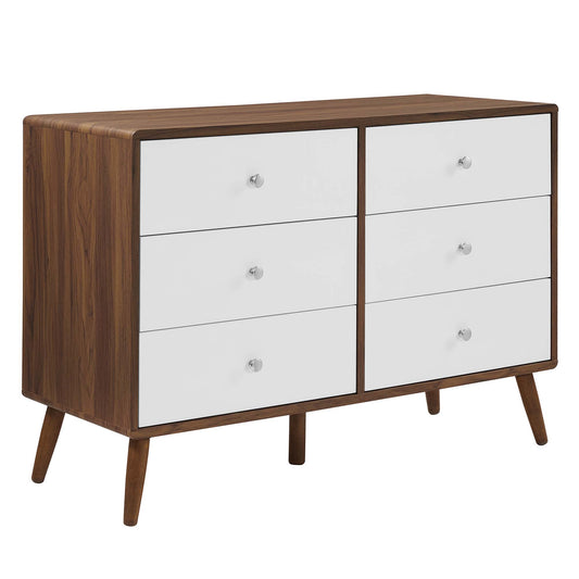 Modway Outlet Transmit 47" Dresser by Modway  Bedroom Furniture Walnut White - MOD-7021-WAL-WHI