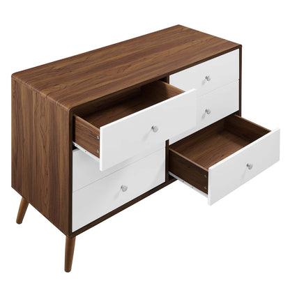 Modway Outlet Transmit 47" Dresser by Modway  Bedroom Furniture Walnut White - MOD-7021-WAL-WHI