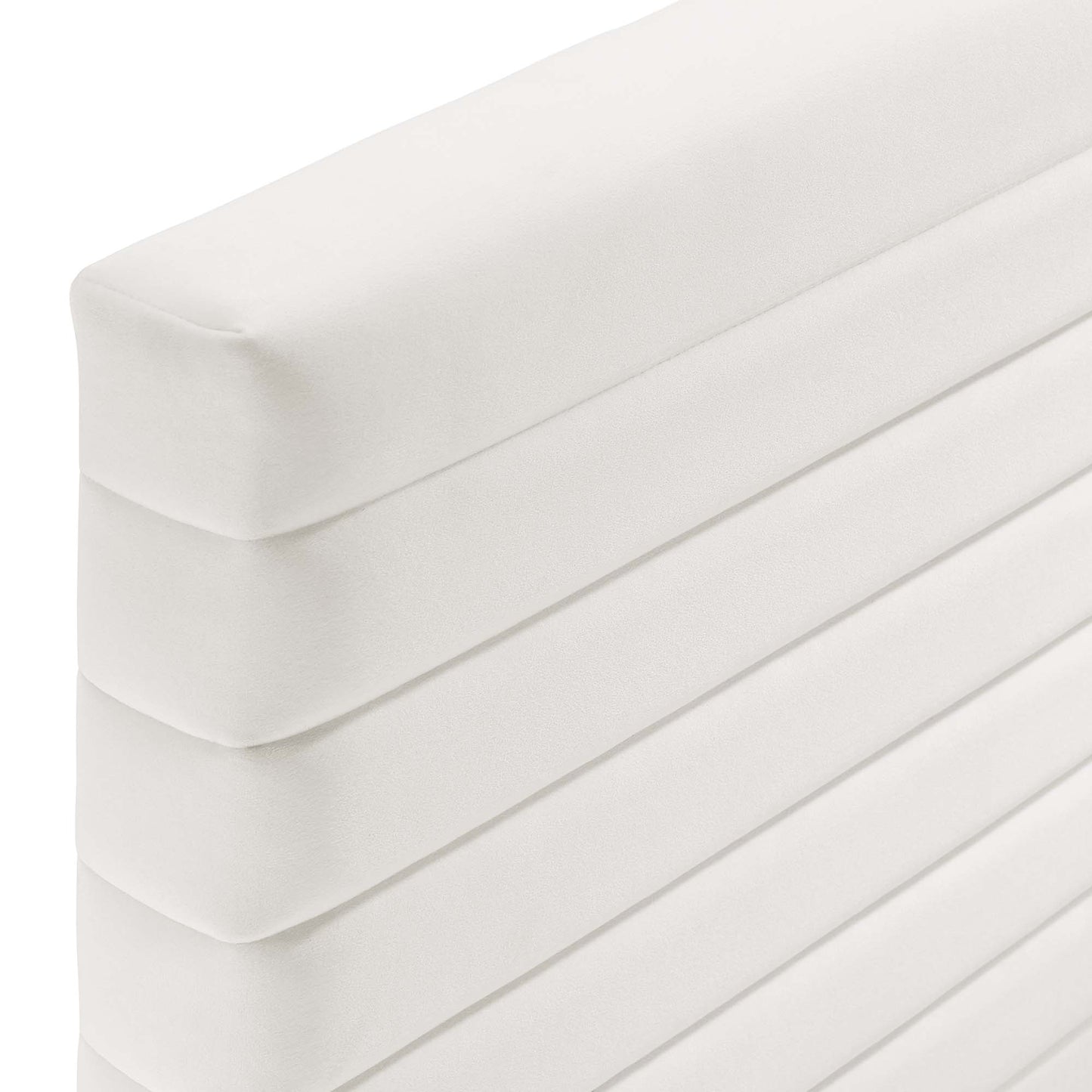 White headboard with rounded edges for a Full/Queen bed.