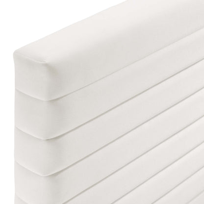 White headboard with rounded edges for a Full/Queen bed.