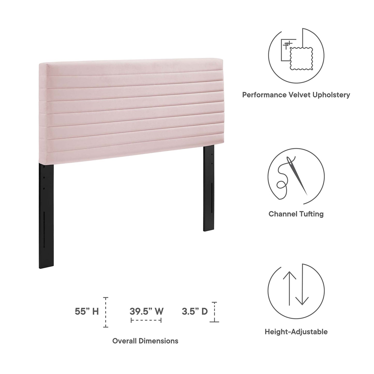 Modway Outlet Tranquil Channel Tufted King/California King Headboard  by Modway  Bedroom Furniture Pink - MOD-7025-PNK