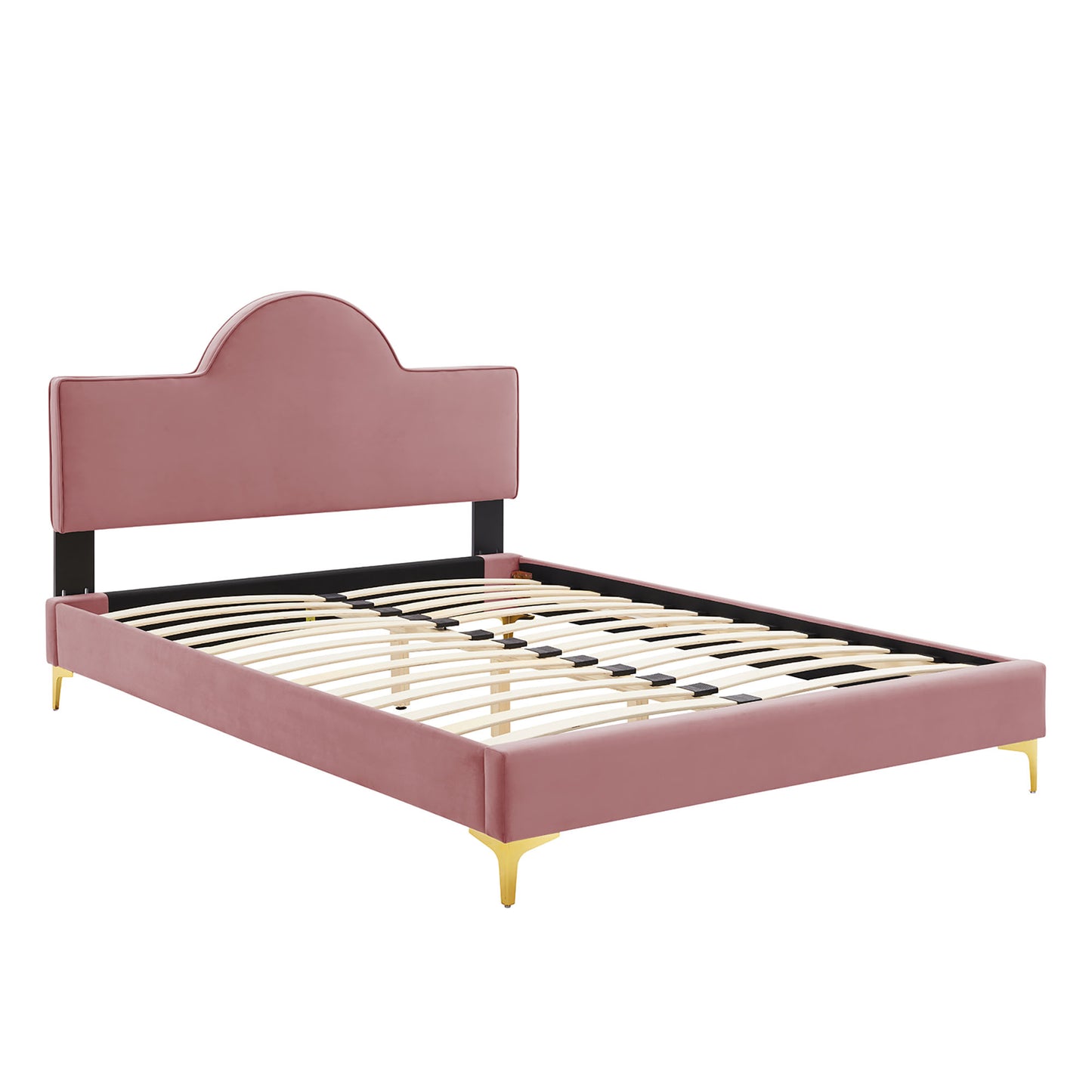 Modway Outlet Sunny Performance Velvet Twin Bed by Modway  Bedroom Furniture Dusty Rose - MOD-7027-DUS