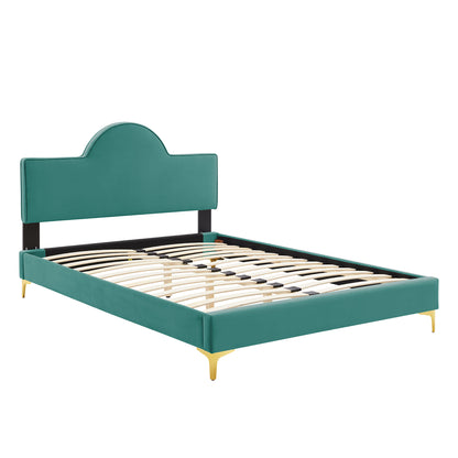 Modway Outlet Sunny Performance Velvet King Bed by Modway  Bedroom Furniture Teal - MOD-7029-TEA