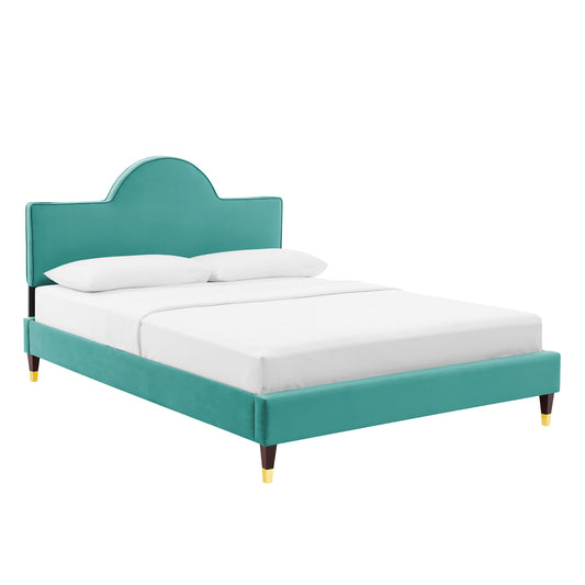 Modway Outlet Aurora Performance Velvet Full Bed by Modway  Bedroom Furniture Teal - MOD-7031-TEA