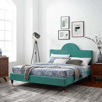 Modway Outlet Aurora Performance Velvet Full Bed by Modway  Bedroom Furniture Teal - MOD-7031-TEA