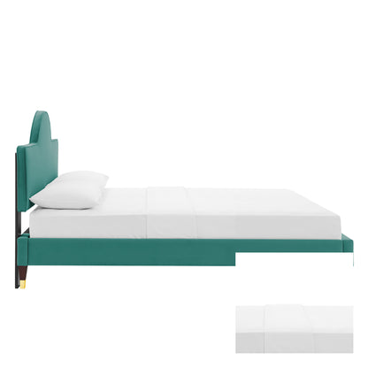 Modway Outlet Aurora Performance Velvet Full Bed by Modway  Bedroom Furniture Teal - MOD-7031-TEA