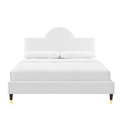 Modway Outlet Aurora Performance Velvet King Bed by Modway  Bedroom Furniture White - MOD-7032-WHI