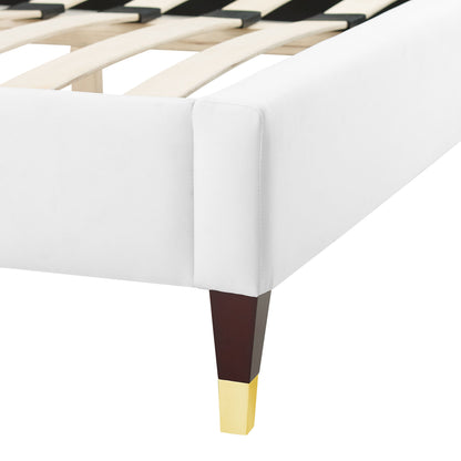 Modway Outlet Aurora Performance Velvet King Bed by Modway  Bedroom Furniture White - MOD-7032-WHI