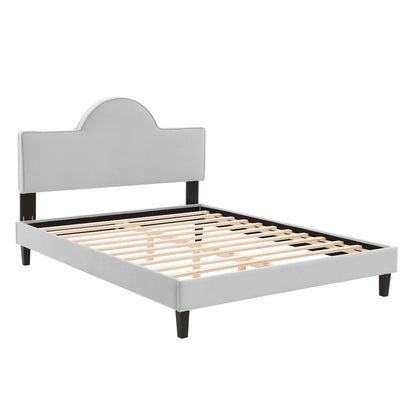 Modway Outlet Soleil Performance Velvet Full Bed by Modway  Bedroom Furniture Light Gray - MOD-7034-LGR