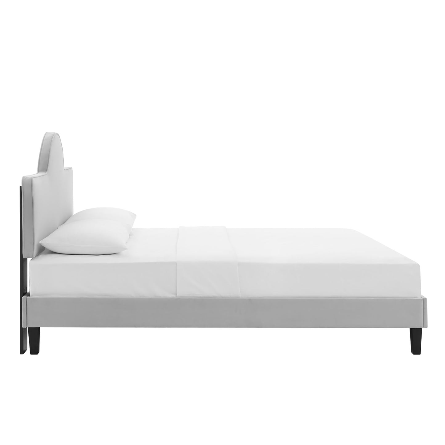 Modway Outlet Soleil Performance Velvet Full Bed by Modway  Bedroom Furniture Light Gray - MOD-7034-LGR