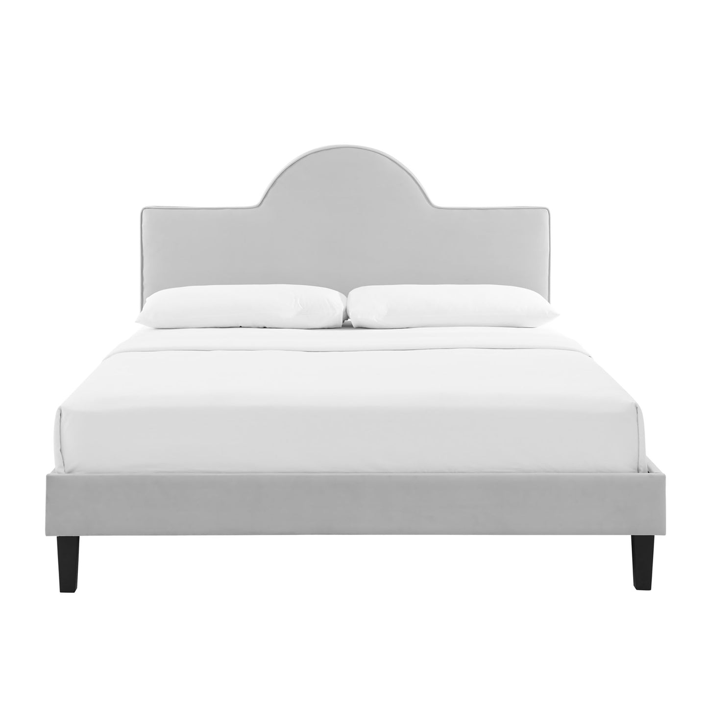 Modway Outlet Soleil Performance Velvet Full Bed by Modway  Bedroom Furniture Light Gray - MOD-7034-LGR