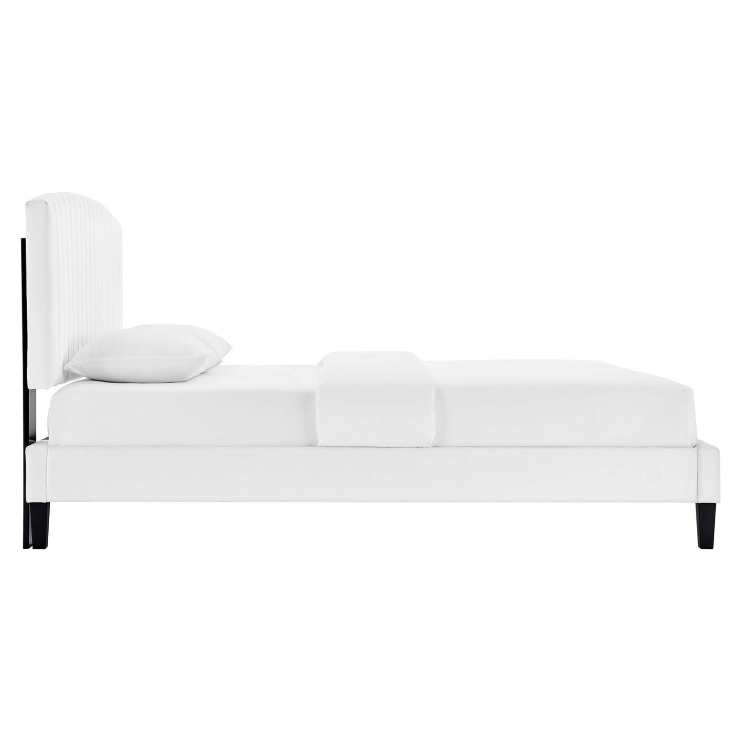 Modway - Alessi Performance Velvet Full Platform Bed by Modway  Bedroom Beds White - MOD-7037-WHI