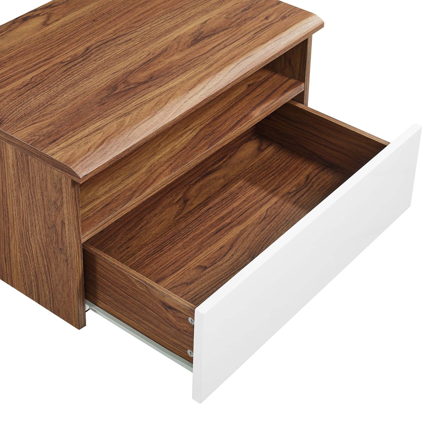 Modway Outlet Envision Wall Mount Nightstand by Modway  Bedroom Furniture Walnut White - MOD-7057-WAL-WHI