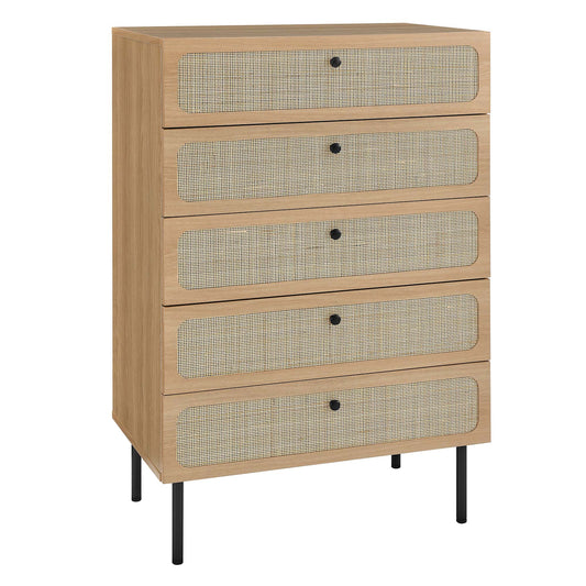 Modway Outlet Chaucer 5-Drawer Chest by Modway  Bedroom Furniture Oak - MOD-7065-OAK