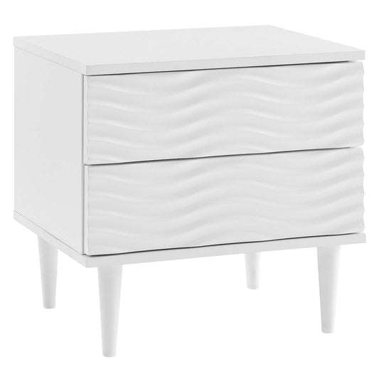 Modway Outlet Wavelet 2-Drawer Nightstand by Modway  Bedroom Furniture White - MOD-7079-WHI