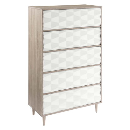 Modway Outlet Vespera 5-Drawer Chest by Modway  Bedroom Furniture Oak White - MOD-7082-OAK-WHI