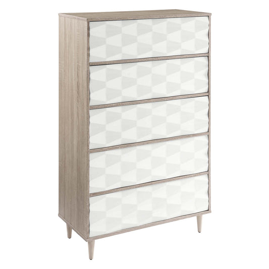 Modway Outlet Vespera 5-Drawer Chest by Modway  Bedroom Furniture Oak White - MOD-7082-OAK-WHI