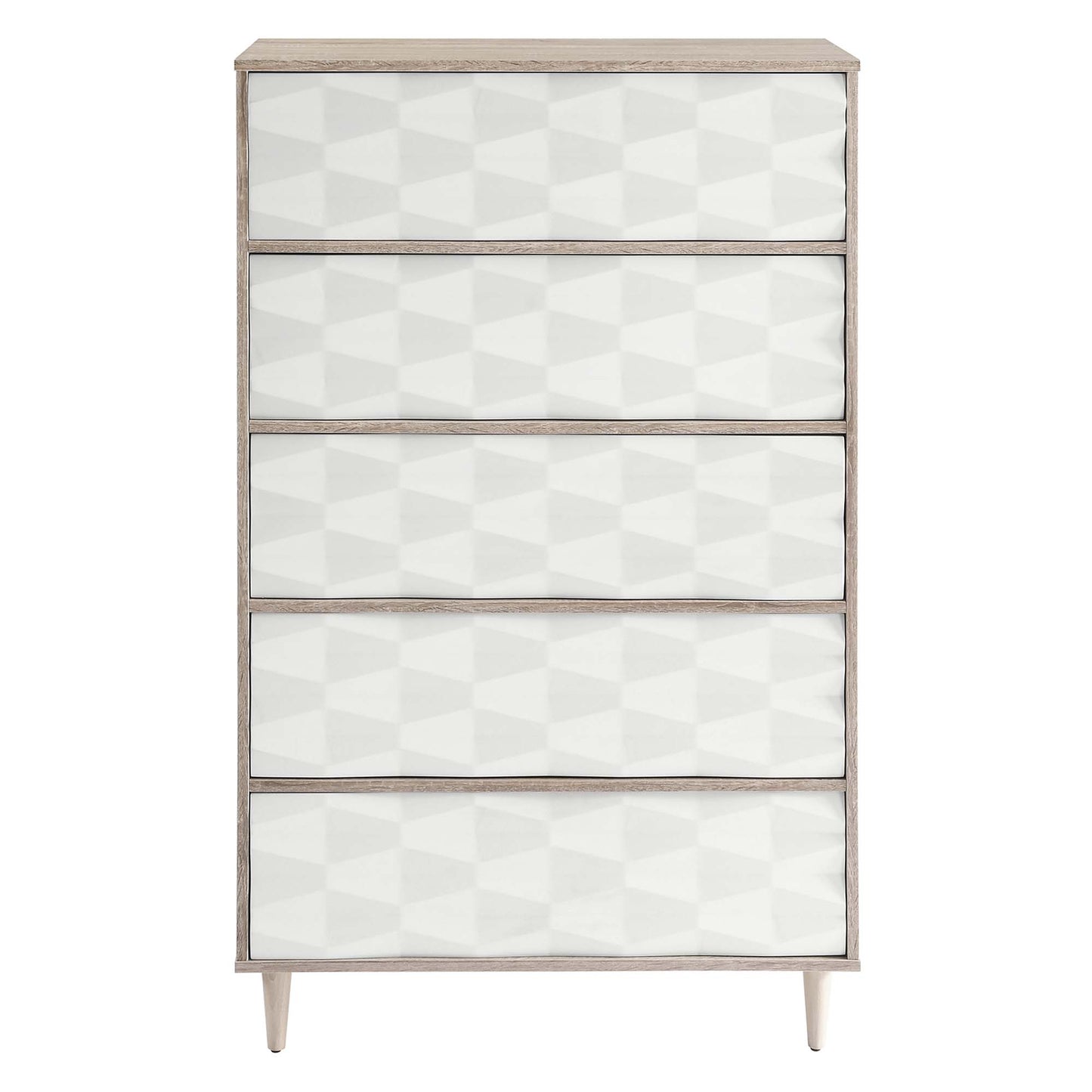 Modway Outlet Vespera 5-Drawer Chest by Modway  Bedroom Furniture Oak White - MOD-7082-OAK-WHI