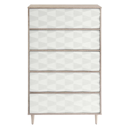 Modway Outlet Vespera 5-Drawer Chest by Modway  Bedroom Furniture Oak White - MOD-7082-OAK-WHI