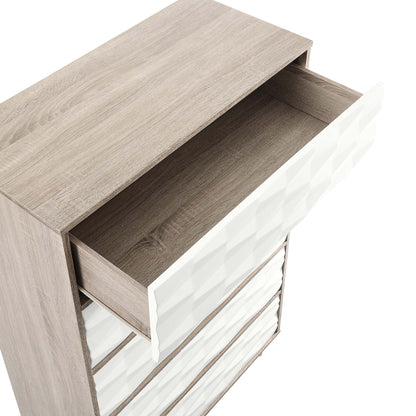 Modway Outlet Vespera 5-Drawer Chest by Modway  Bedroom Furniture Oak White - MOD-7082-OAK-WHI