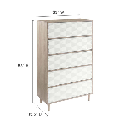 Modway Outlet Vespera 5-Drawer Chest by Modway  Bedroom Furniture Oak White - MOD-7082-OAK-WHI
