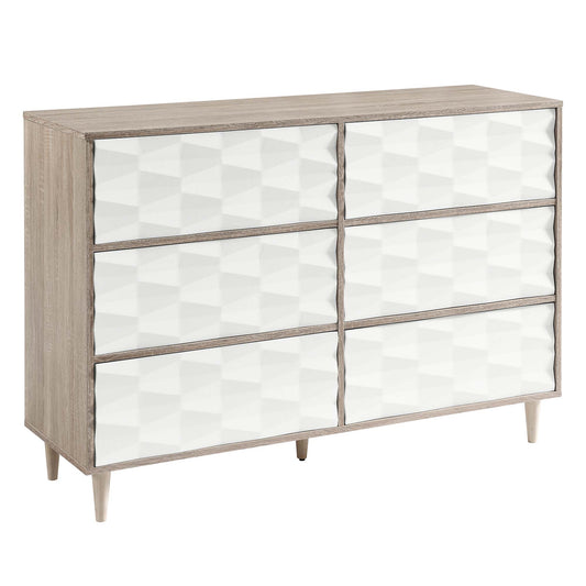 Modway Outlet Vespera 6-Drawer Dresser by Modway  Bedroom Furniture Oak White - MOD-7083-OAK-WHI