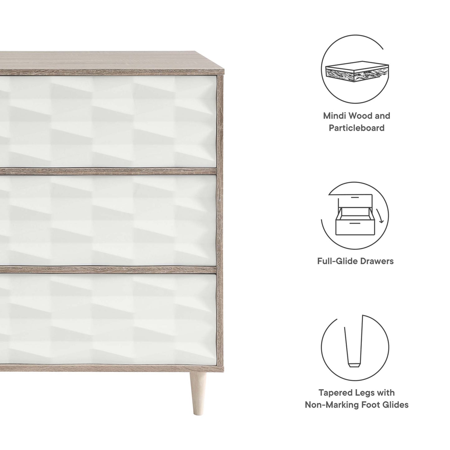 Modway Outlet Vespera 6-Drawer Dresser by Modway  Bedroom Furniture Oak White - MOD-7083-OAK-WHI