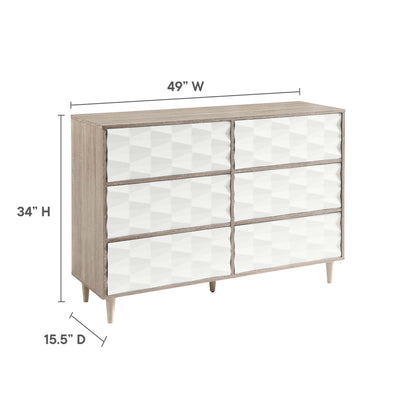 Modway Outlet Vespera 6-Drawer Dresser by Modway  Bedroom Furniture Oak White - MOD-7083-OAK-WHI