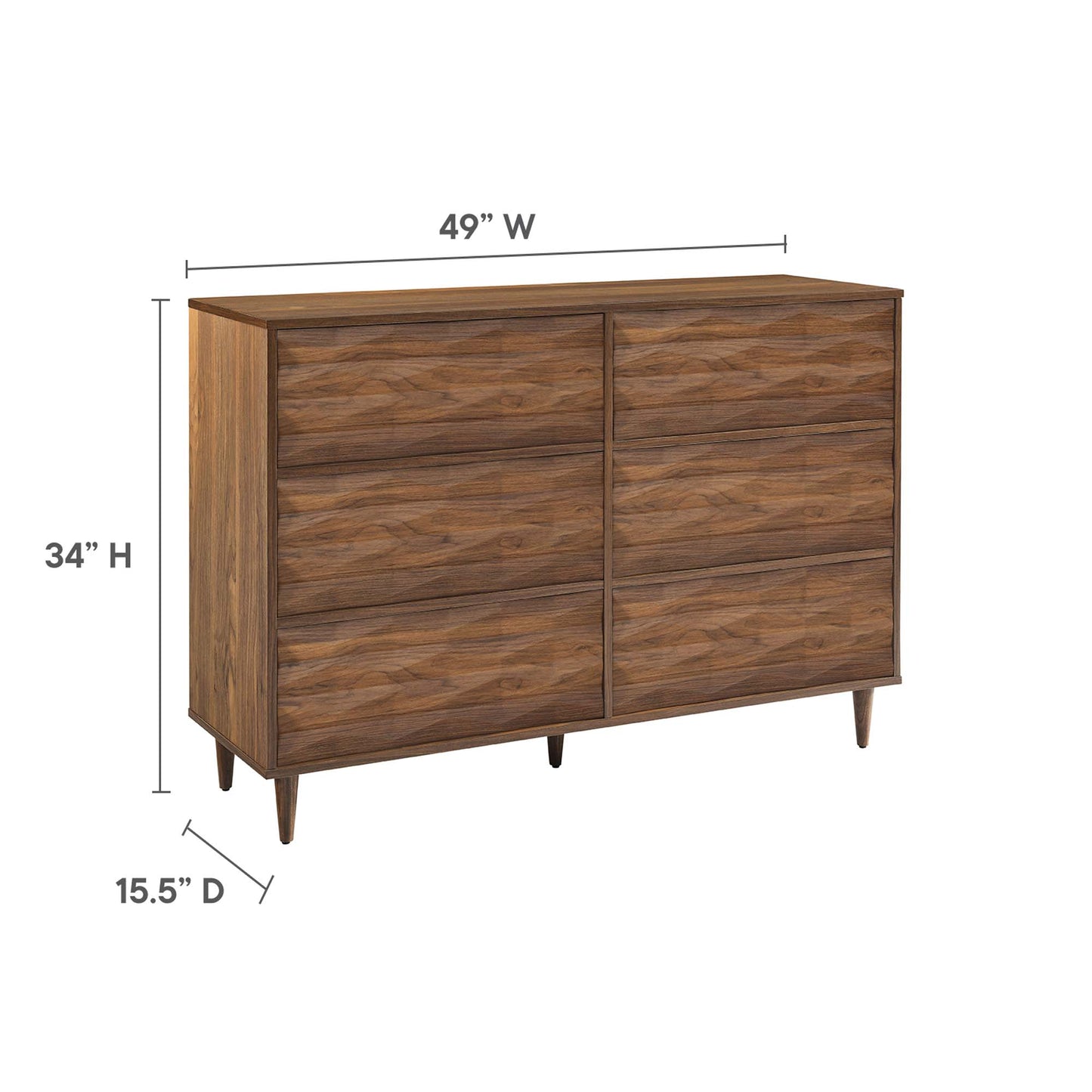 Modway - Vespera 6-Drawer Dresser by Modway  Bedroom Case Goods Brown - MOD-7083-WAL